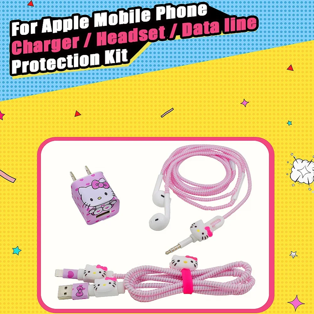 

TISHRIC USB Cable Protector/Mangement Cable For iphone/Phone/Animal/Cartoon/Cute/Android Silicone Earphone Holder/Protector Set