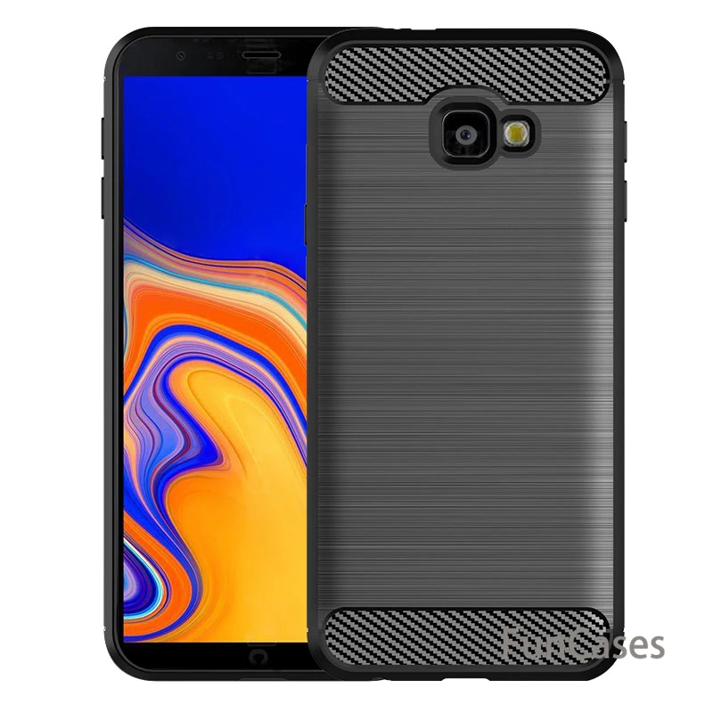Чехол для samsung Galaxy J6 Plus мягкий силиконовый чехол из углеродного волокна J4 2018 Prime