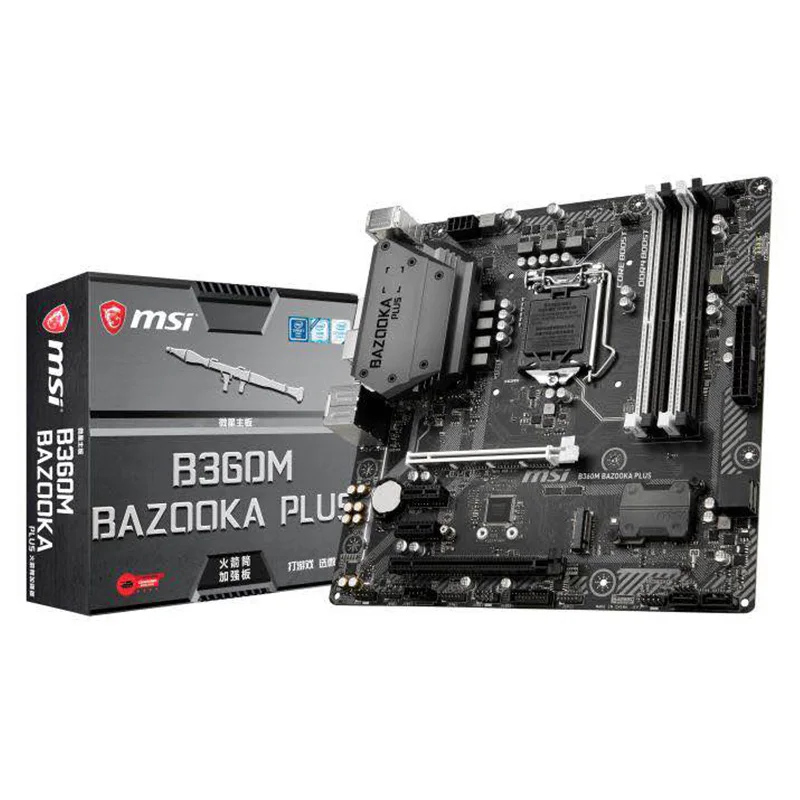  original motherboard New MSI B360M BAZOOKA PLUS DDR4 LGA 1151 64GB I3 I5 I7 USB2.0 USB3.1 B360 Desk