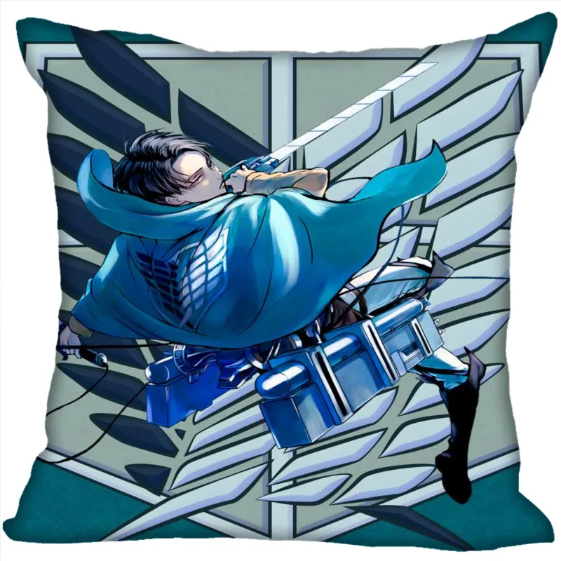 Заказная подушка в стиле аниме Чехлы для атак на Титанов квадратная наволочка Рождество молнии наволочка 40*40 см, 45*45 см(с одной стороны - Цвет: Pillowcase 22