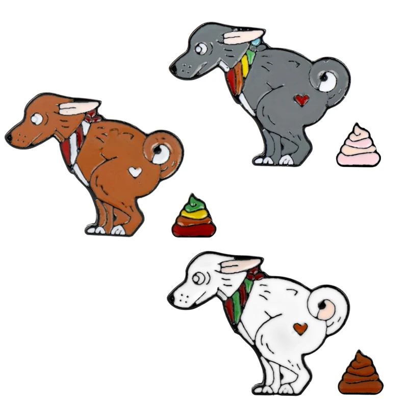 

Animal Dog Brooch Dog Bitch Enamel Brooch Metal Lapel Pins Women Men Clothes Bag Accessories