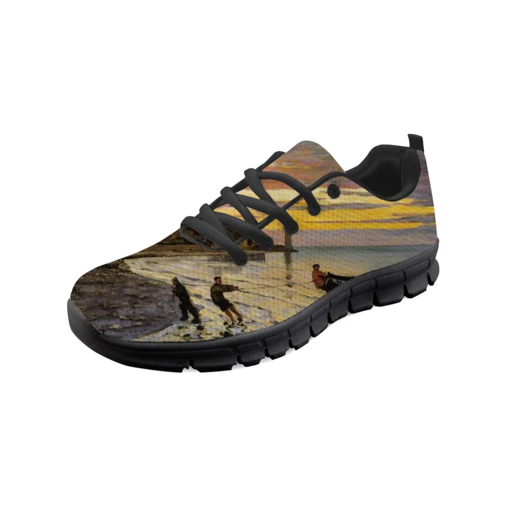 

Men's Breathable Shoes Sneakers Classic Outdoor Leisure Sports Bule Sea Painting Printed For Claude Monet Master piece