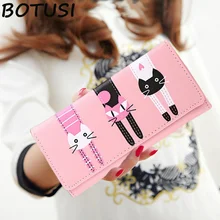 BOTUSI Wallet Female Coins Cute Women Long Women Wallets Zipper Purses Hot Change Credit Phone Card Holder Coin Purses for Girls tzecho womens wallets prints animal cartoon unicorn ladies clutch zipper coins purses long rfid credit card for teen girls