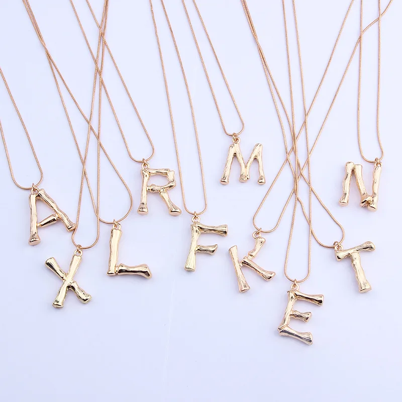 

26 Letters A-Z Initial Necklace Women Gold Color Alphabet Minimalist Chain Necklaces Boho Statement Jewelry Collier Femme