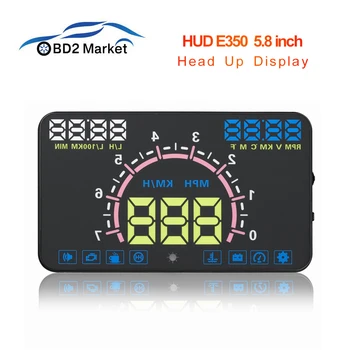 

HUD E350 5.8 inch Screen Car Head Up Display OBD2 Easy Plug And Play Overspeed Alarm Fuel Consumption display hud projector