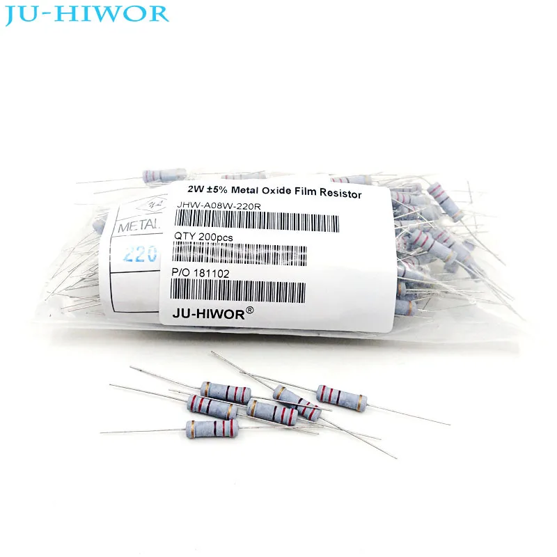 

1000pcs 2W 5% Carbon Oxide Film Resistor 0.22 0.47 0.5 1 1.5 10 47 100 220 330 1K 10K 100K 470K Ohm 10Kohm Electronic Resistors
