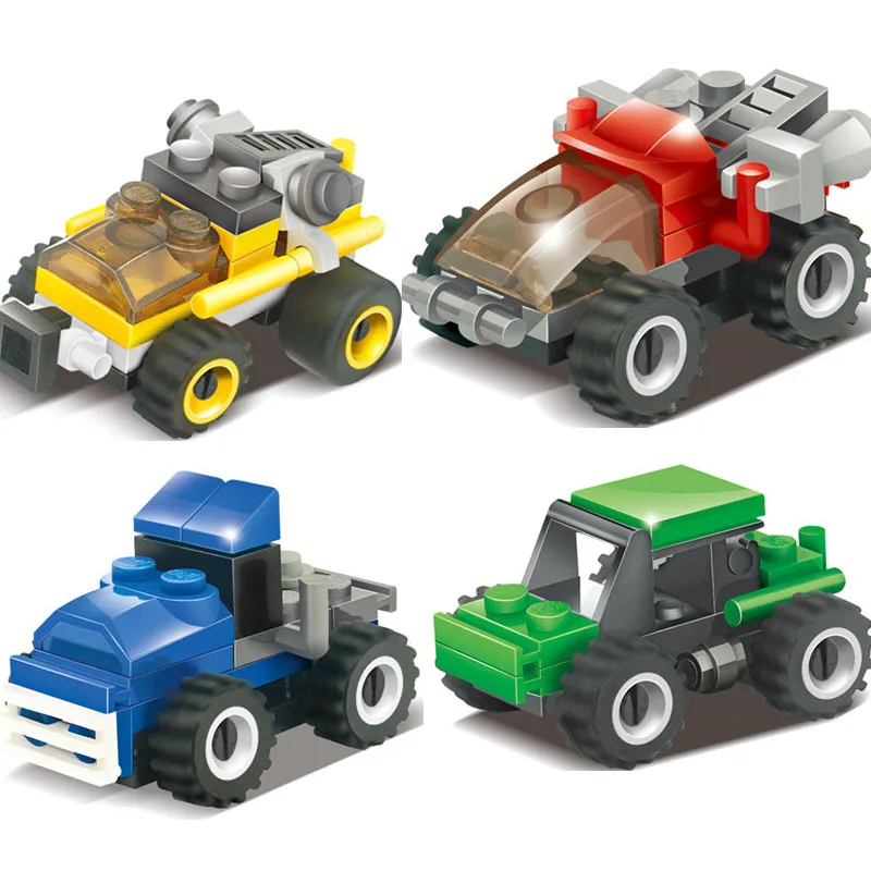 

Kazi 85001-85004 total 4 Race Cars Building Assembled Blocks Bricks Educational Toys action figure Bricks Kids Toys for children