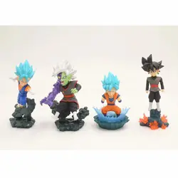 Dragon Ball Супер Saiyan Модель Фигура Игрушки Zamasu Vegeta 4 шт./компл. Аниме Коллекция действие игрушка Рождественский подарок F7301