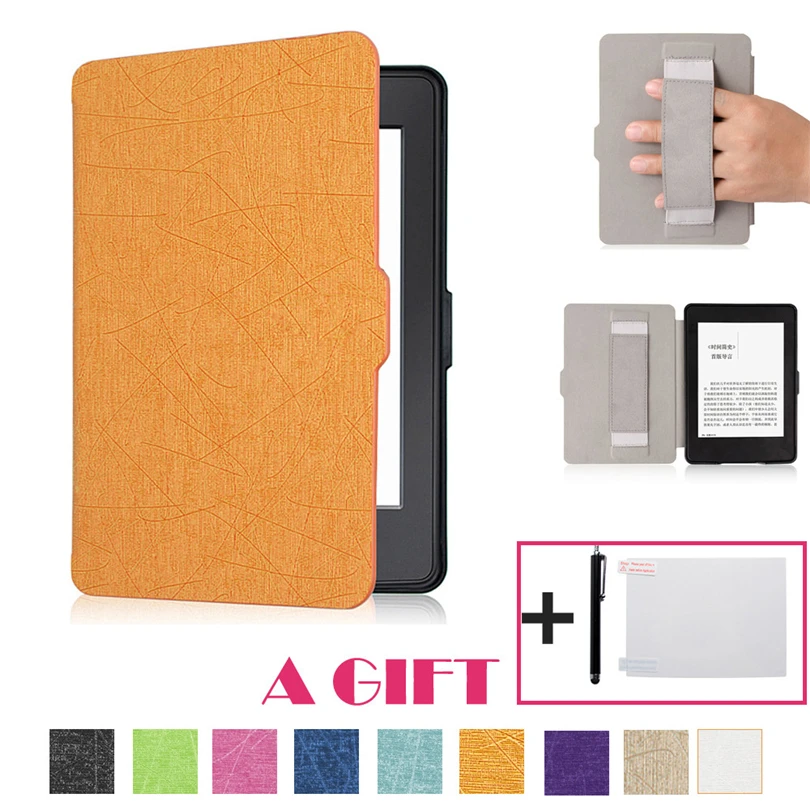 

Magnetic Auto Sleep Leather Cover Case For Amazon Kindle Paperwhite 2016 (7th Generation) 6 inch +Film+Touch Pen A30