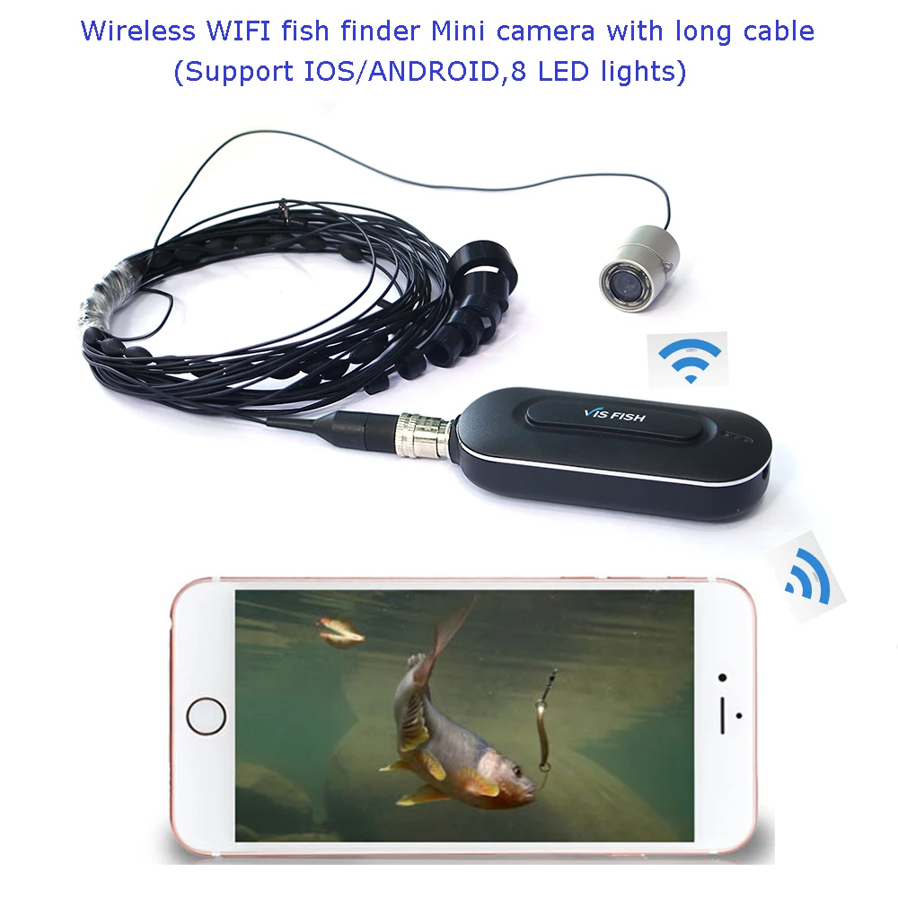 Buy Underwater wireless fishing video camera WIFI APP box ( 8 IRS,10meters long