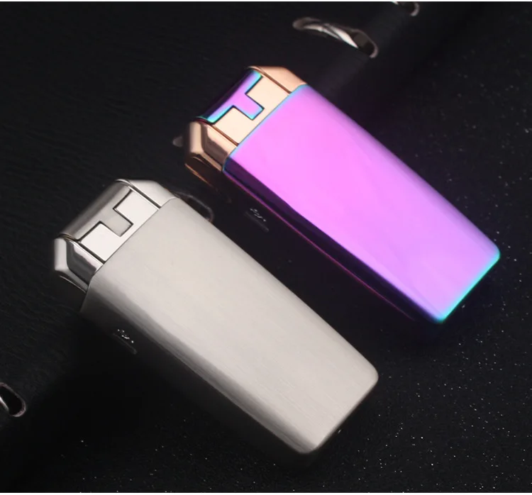 Новая брендовая двойная дуговая электрическая зажигалка с гнездом USB перезаряжаемая плазменная беспламенная сигарета модная двойная дуга Isqueiro Encendedor