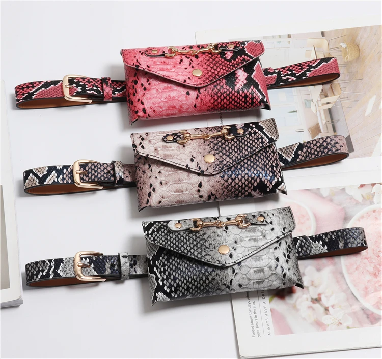 Змея печати Съемная модные женские туфли пояса сумка Женская поясная сумка моды 2019 Фанни пакеты B22