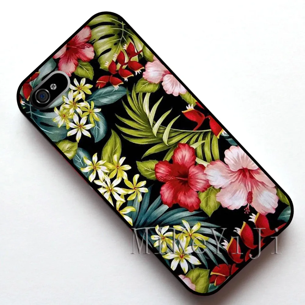 11932 Hawaiian Print Case Cover, Case for Apple Iphone 4s 5 5s SE 5c 6