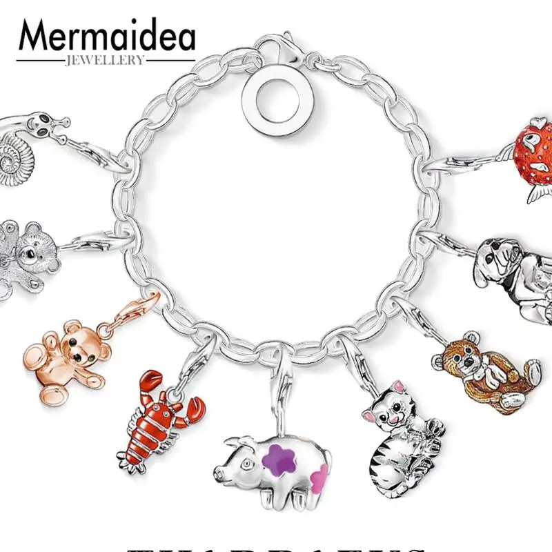 

Charm Pendant Cute Animals Good Jewelry For Women 2019 Club Gift 925 Sterling Silver Fit Bracelet Super Deal