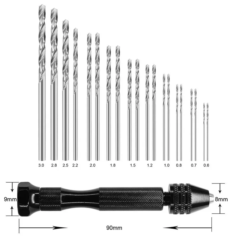 Download Hand Drill Bits Micro Mini Twist Drill Bits Set Precision Hand Pin Vise Rotary Tools Diy ...