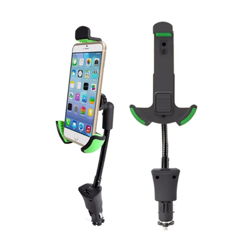Car Mount Phone Holder for Smartphone Dual 2.1A Output Quick USB Car Charger for iphone X 8 7 6 6S Plus for Xiaomi Android