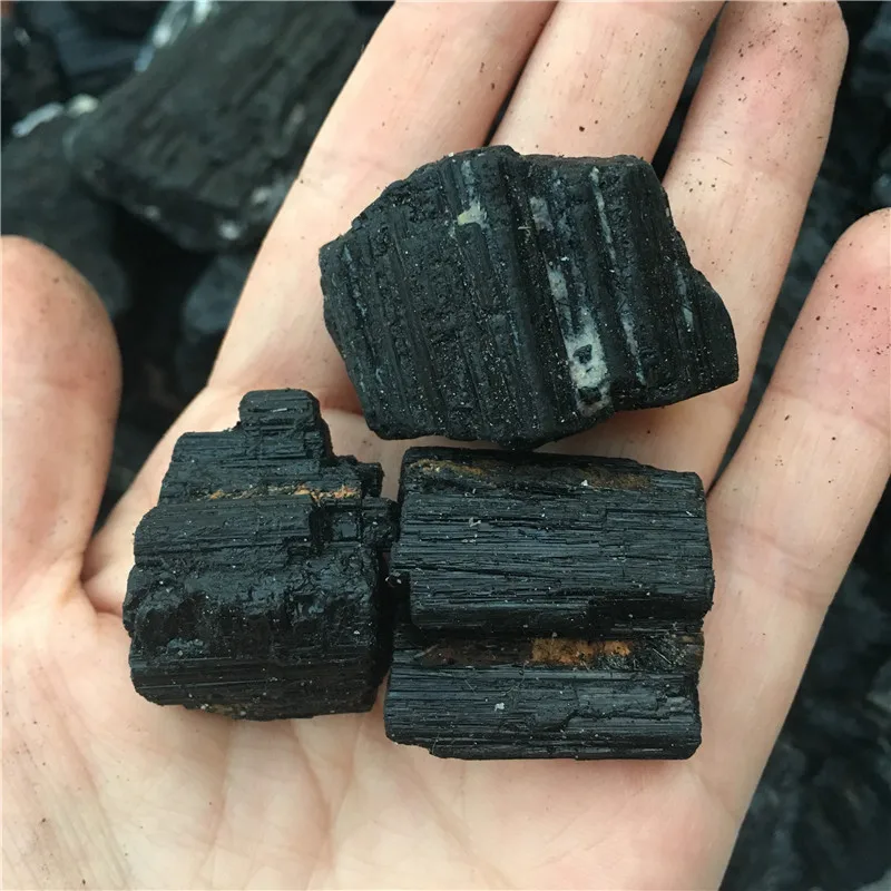 3 шт. натуральный черный турмалин кристалл необработанный камень минеральный образец натуральные камни и минералы