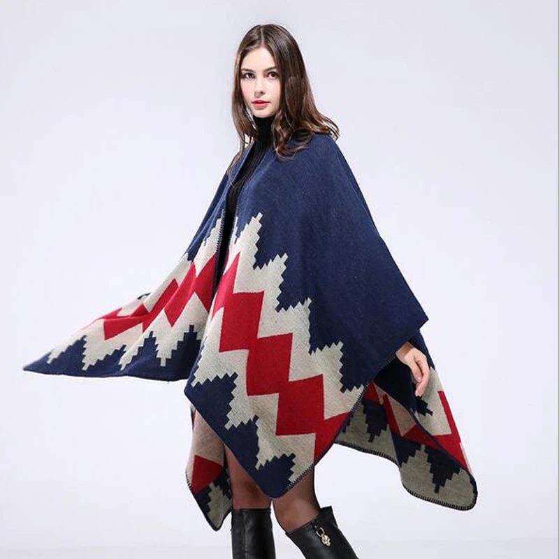 AZTEC Womens Winter Cashmere Reversible Oversized Thicken Plaid Blanket