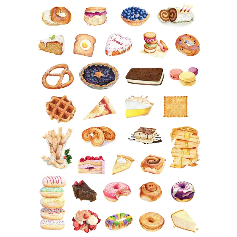 2 pcs/lot Delicious Dessert DIY Waterproof Paper Sticker Flakes Post It