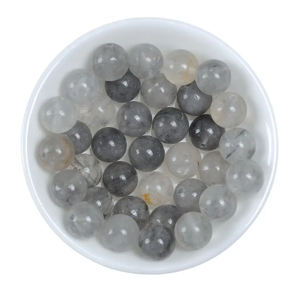 

High Quality Natural Stone Beads Grey Cloudy Quartzs Round Loose Spacer 15" Strand 4-12mm for DIY Jewelry Making Bracelet
