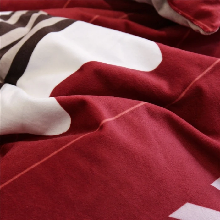 Мягкие флисовые наборы постельного белья из ткани постельное белье пододеяльник простыня/простыня наволочка рождественские комплекты постельного белья