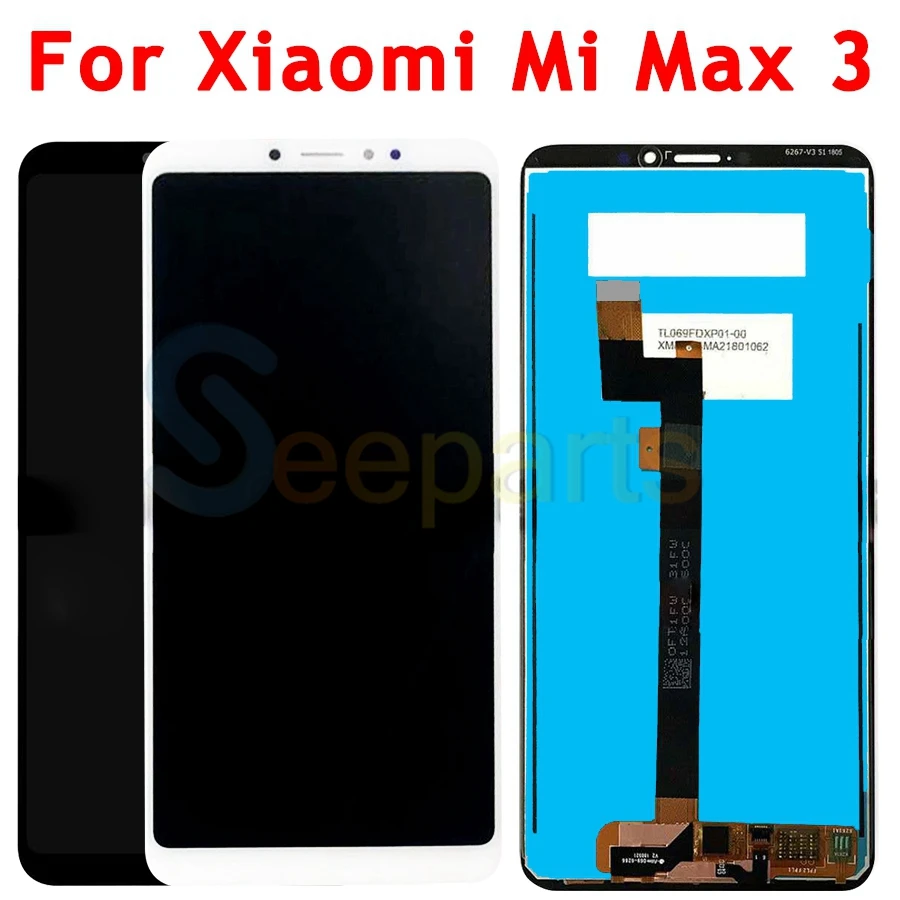 2018 New For Xiaomi Mi Max 3 LCD Display + Touch Screen Digitizer 7inches Mi Max3 MI Max 3 CellPhone Parts With Free Tools 2