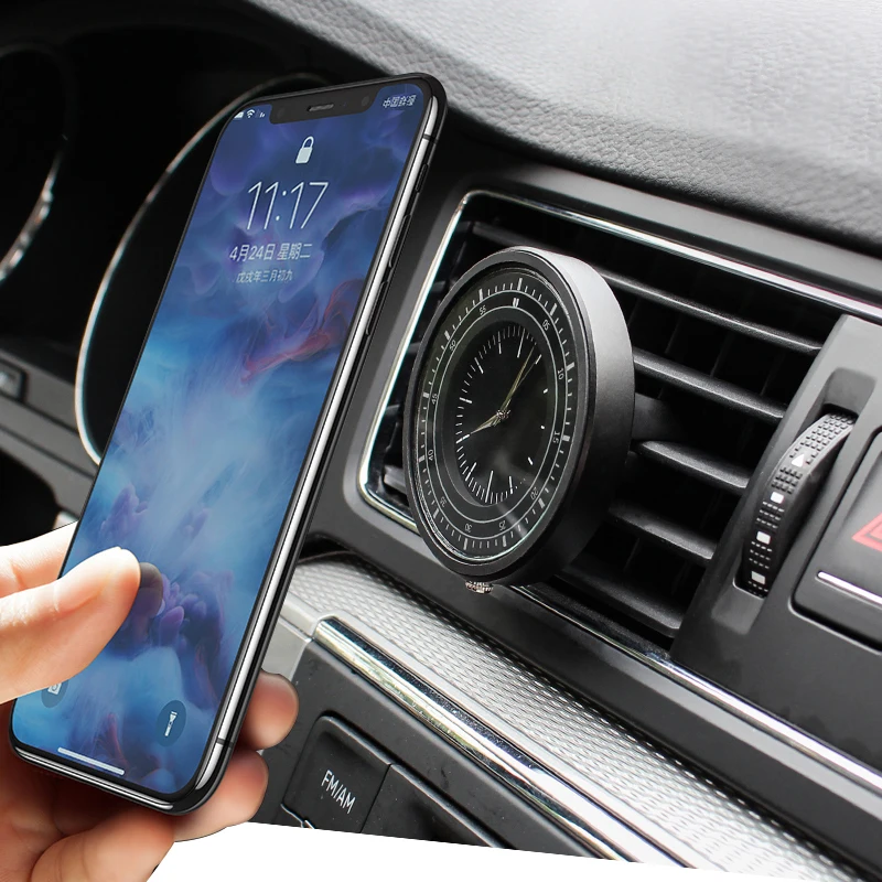 Магнитный автомобильный держатель для телефона с часами для iPhone XS X samsung, магнитный автомобильный держатель для телефона в автомобиле, держатель для мобильного телефона, подставка