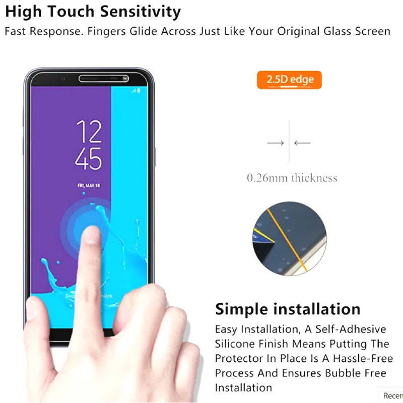 9H закаленное стекло для Samsung A6 A8 2018 A7 A750 J2 J3 J4 J5 J6 J8 HD защитная пленка
