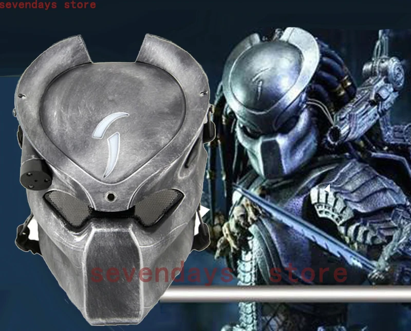 

Alien Vs Predator Lonely Wolf Mask With lamp Outdoor Wargame Tactical Mask Full Face CS Mask Halloween Party Cosplay Horror mask