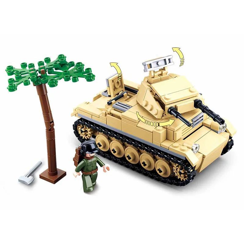 Военная серия Второй мировой войны коллекция танков строительные блоки армейский солдат Фигурки игрушки для детей Подарки