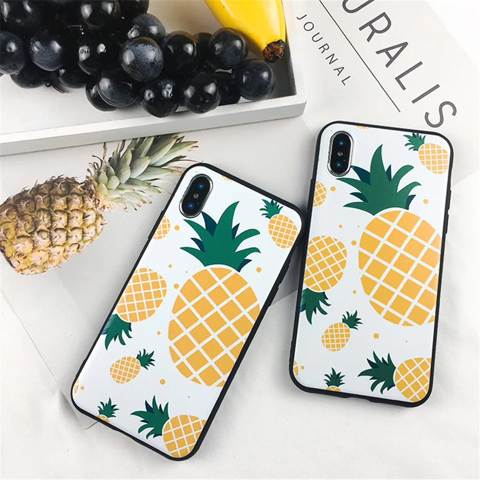 Cute Summer Fruit Phone Case For iPhone X 6 6S 7 8 Plus Pineapple Soft