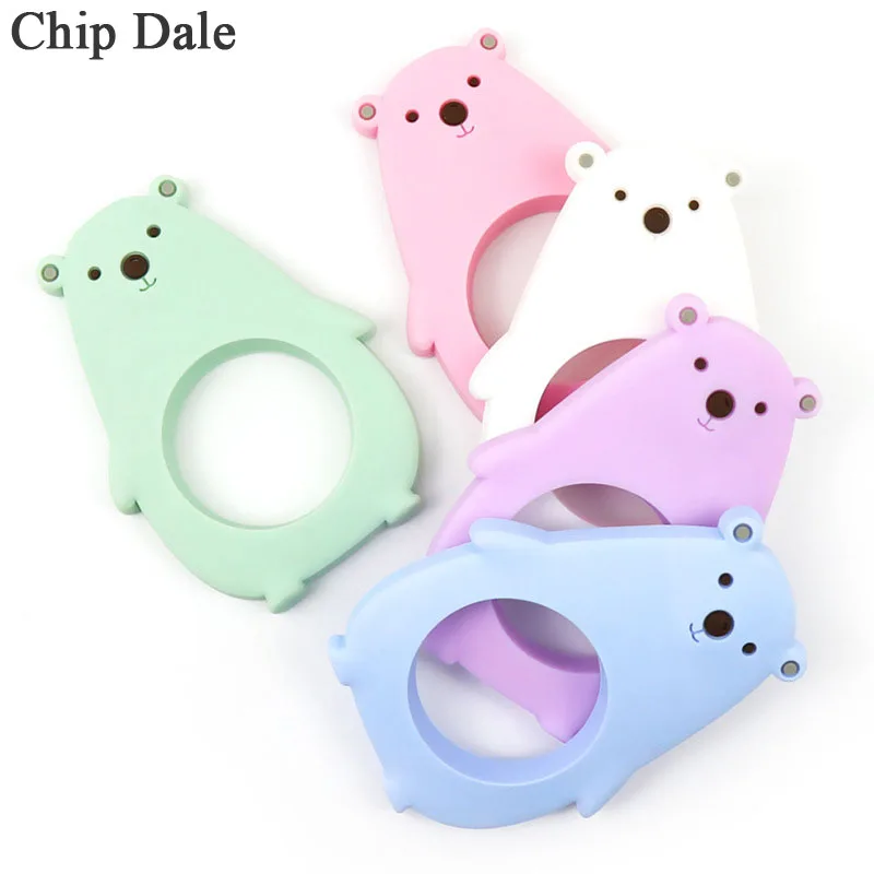 

Chip Dale 1pc Cute Polar Bear Silicone Teether Animal Baby Teething Chewable Toy BPA Free Newborn BPA Free Baby Products