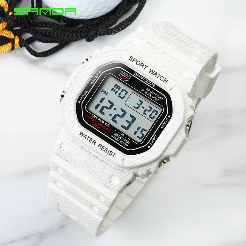 

SANDA Vintage Watch Men Women Sport Waterproof Casual Watch Electronic LED Digital Wristwatches Couple Clock Relogio Masculino