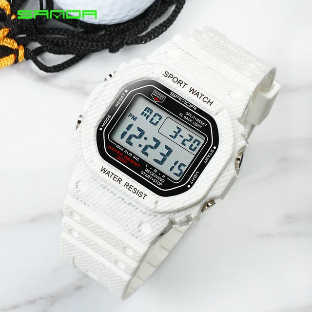 SANDA Vintage Watch Men Women Sport Waterproof Casual Watch Electronic LED Digit SANDA Vintage Watch Men Women Sport Waterproof Casual Watch Electronic LED Digit