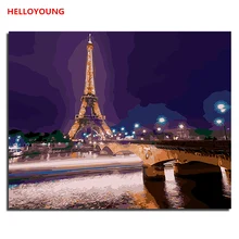 HELLOYOUNG DIY Ручная роспись маслом Love Dream Pari цифровая живопись по номерам Масляные картины китайские картины-свитки