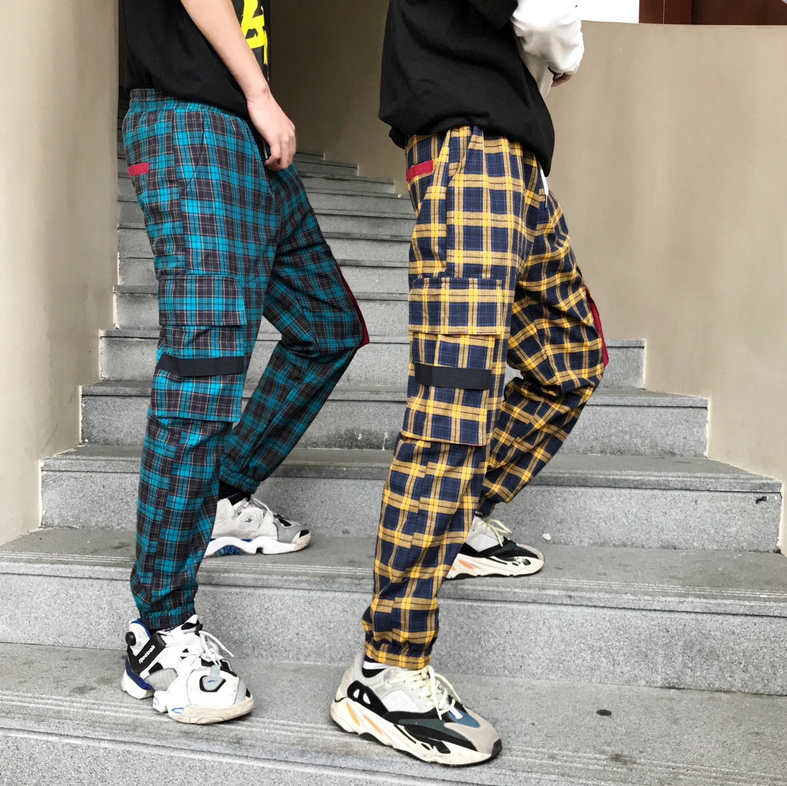 Harajuku винтажные клетчатые брюки женские новые летние Ins модные хип хоп Свободные повседневные штаны с высокой талией