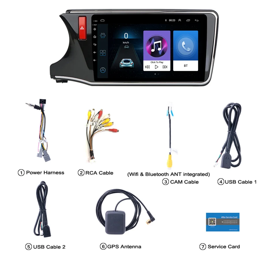 Excellent 10.1inch 2.5D IPS Tempered HD multi-touch screen Android 8.1 NAVI  for Honda city 2015-2018 with Bluetooth USB WIFI support SWC 5