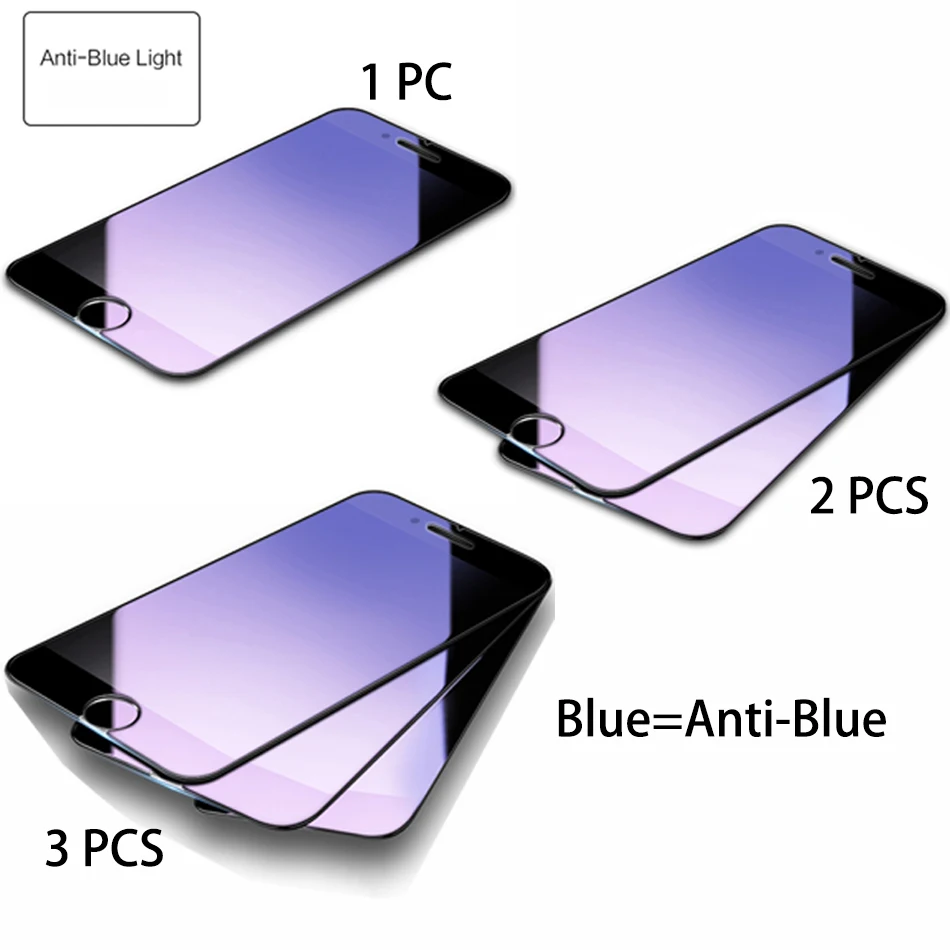 ROCK 3 шт 2 шт закаленное стекло для iPhone 6 6s 7 8 Plus Синяя Прозрачная защитная пленка для iPhone 8 7 6 6s Plus