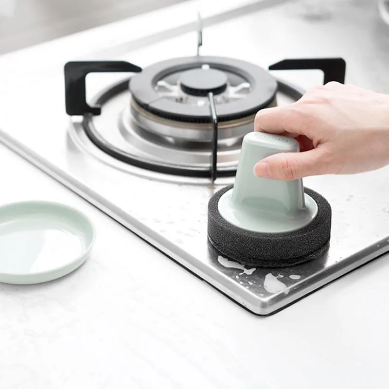 

Magic Handheld Cleaning Brushes Bowl Scouring Pad Pot Pan Easy to clean Wash Brushes With Tray Cleaning Brushes Kitchen Tool 9