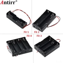 Black Plastic 1x 2x 3x 4x 18650 Battery Storage Box Case 1 2 3 4 Slot Way DIY Batteries Clip Holder Container With Wire Lead Pin
