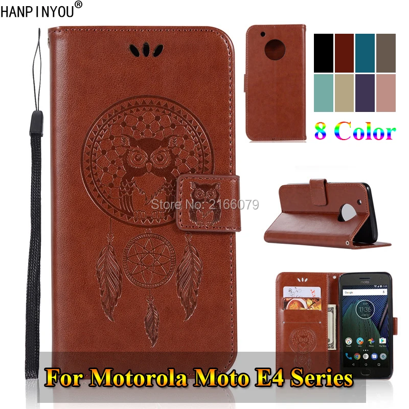 For Motorola Moto E4 / E4+ 3D Pattern Owl Luxury Flip PU Leather Case W/ Magnetic Buckle Card Insert Slots Wallet Stand Cover |