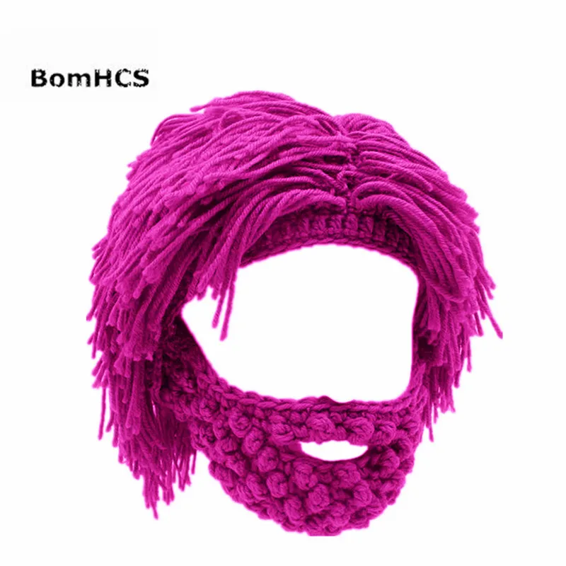 BomHCS забавные вечерние маска шапка-парик борода Шапки ручной Хобо вязаные теплые зимние шапки подарок на Хэллоуин