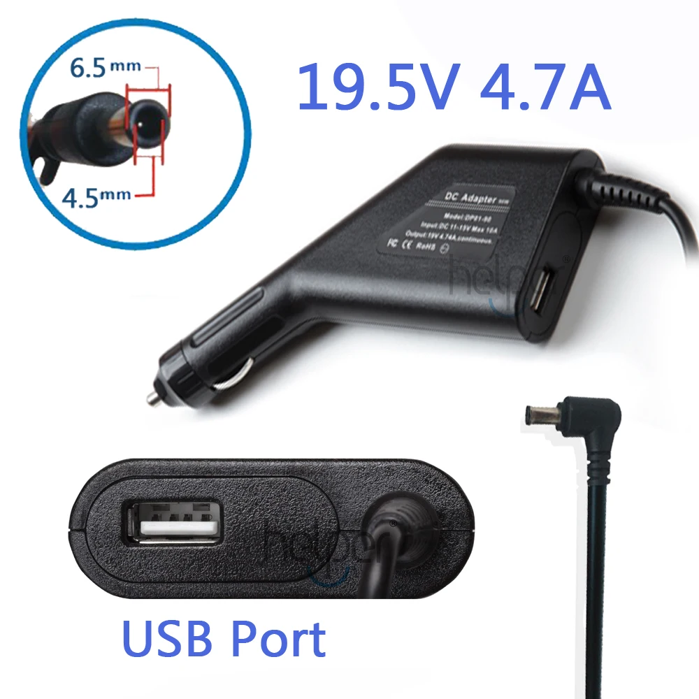 Laptop Car Charger 19.5V 4.7A For Sony VAIO VGA AC19V10 VGA AC19V11 VGA