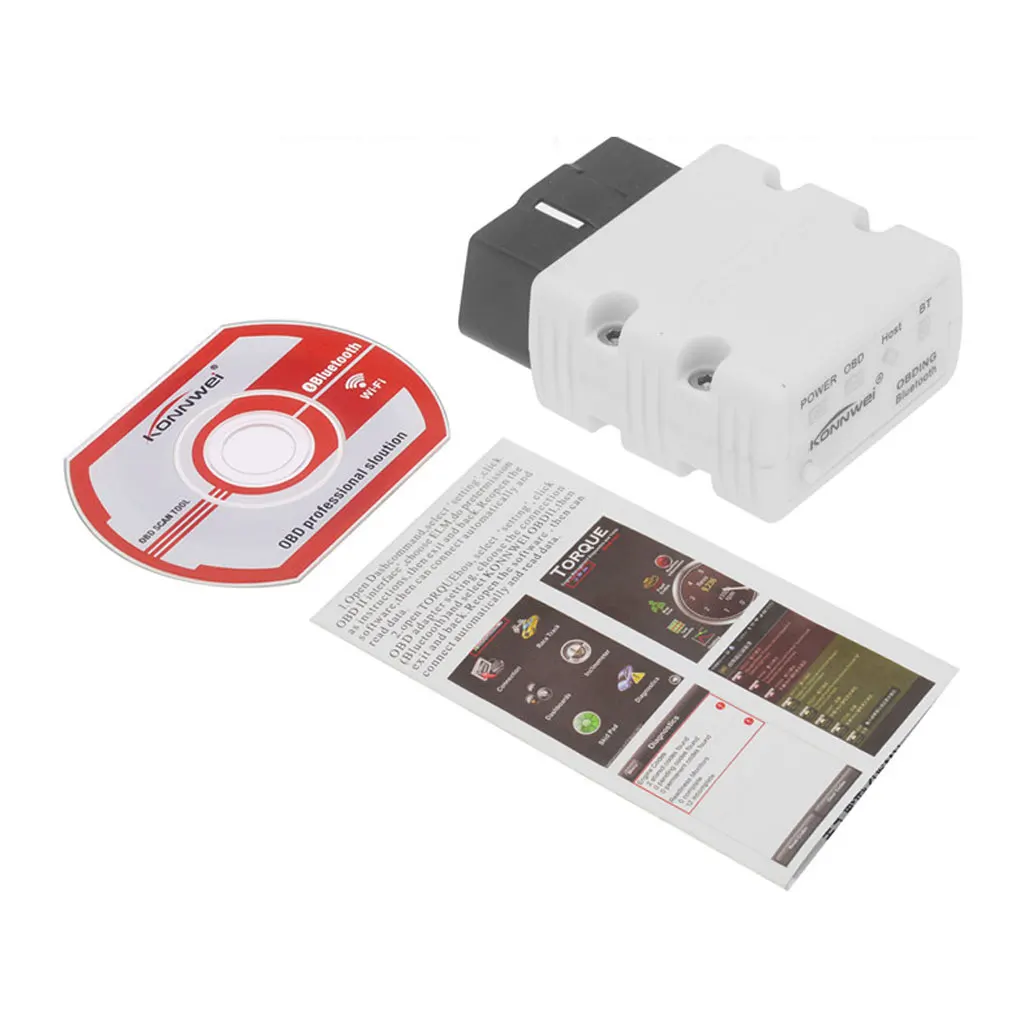 Автомобильный диагностический инструмент Bluetooth 3 0 белый адаптер сканер OBD OBD2 OBDII