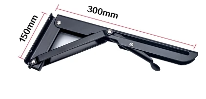 

2PCS Of Heavy Duty Black Metal Triangle Table Bench Folding Shelf Bracketr, 300mm x 150mm