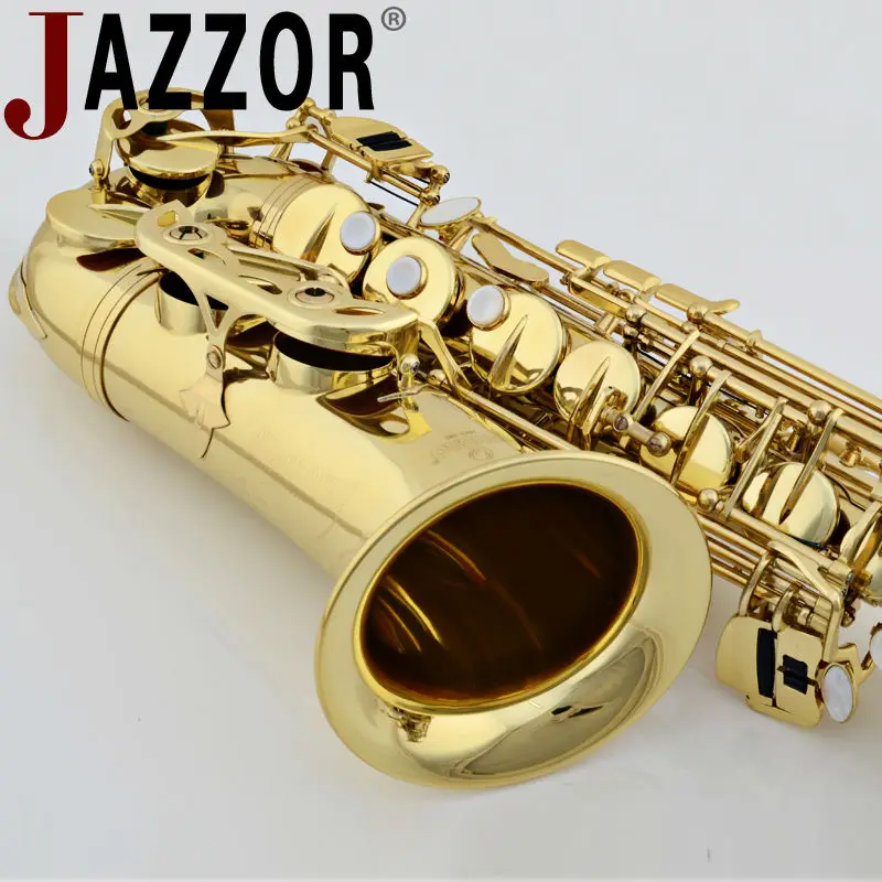 JAZZOR профессиональный саксофон-альт JBAS-200 E плоский золотой лак Латунные духовые инструменты с саксофоном мундштук и чехол