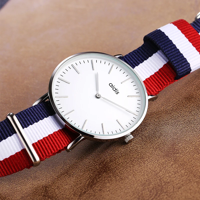 fashion casual business japan quartz mvement watch canvas band luxury men young  top popular wristwatch