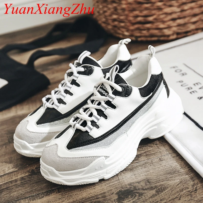

Women's Casual Shoes Woman Sneakers 2018 Spring New Fashion Harajuku White Platform Shoes High Quality Comfortable Women Flats