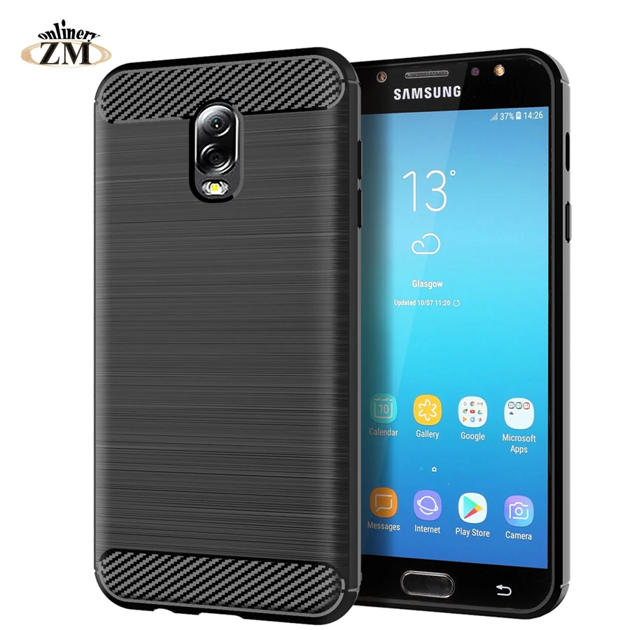 Ultra Thin Cases For samsung Galaxy J8 2018 Duo max Carbon Fiber Cover J7 2017 perx plus pro star top V 2nd gen |