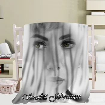 

Custom Scarlett Johansson Travel Blanket Home TV Casual Relax for Family Soft Fluffy Warm Blanket